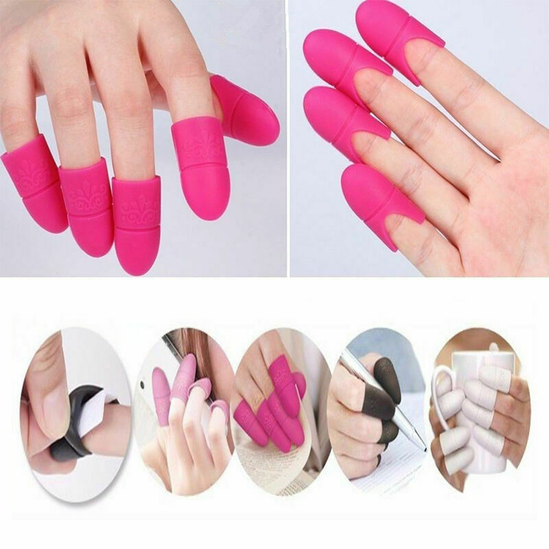 10PCS/Set Silicone Nail Soak Off UV Gel Art Polish Remover Wrap Clip Caps