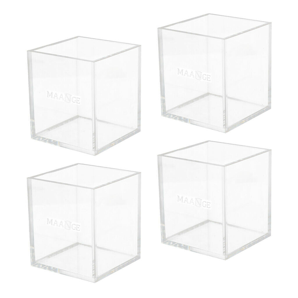 4x Acrylic Desk Cosmetic Organiser Brush Holder Pen Makeup Storage Case Box