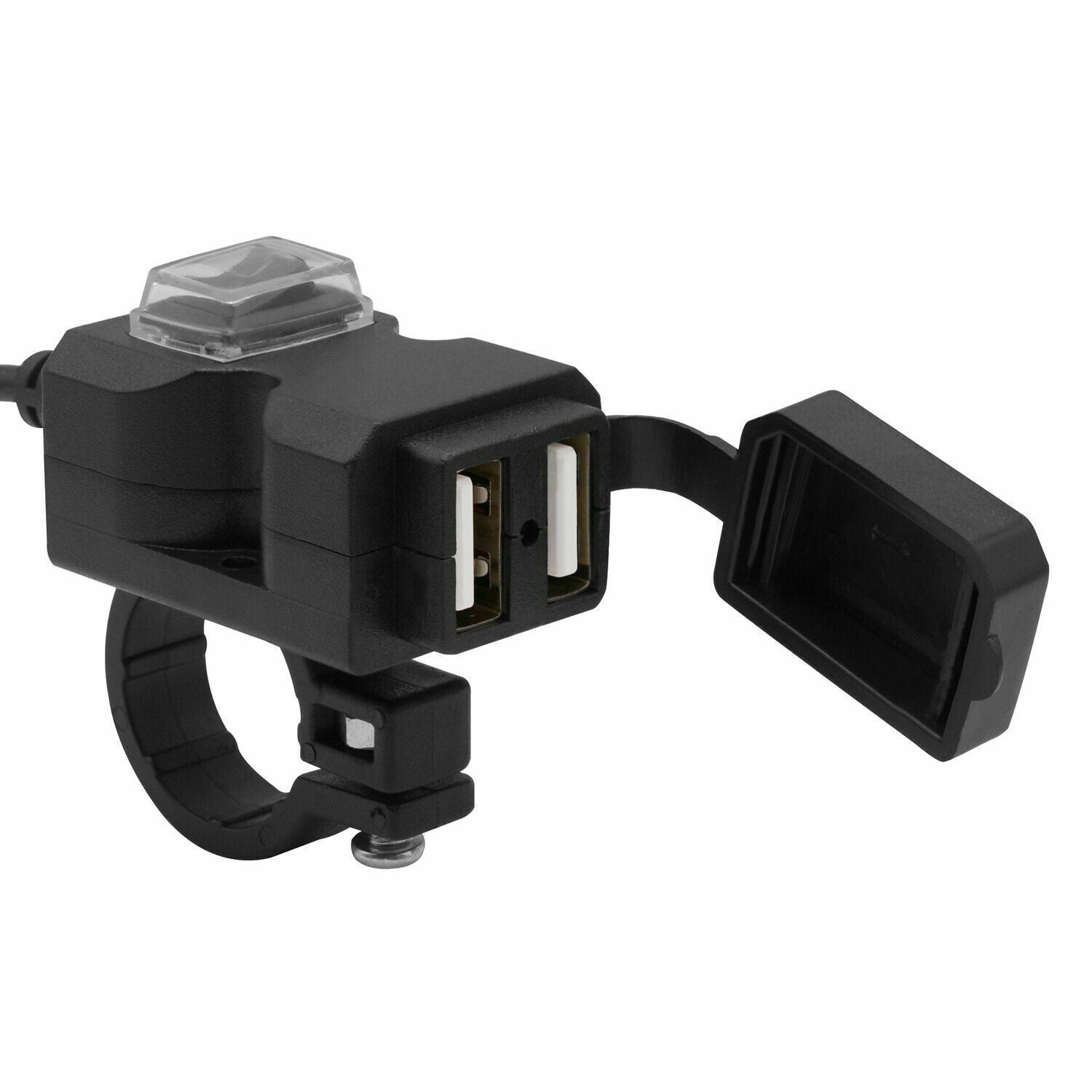 Dual USB Waterproof Motorcycle Handlebar Charger 5V 1/2.1A Adapter Supply Socket