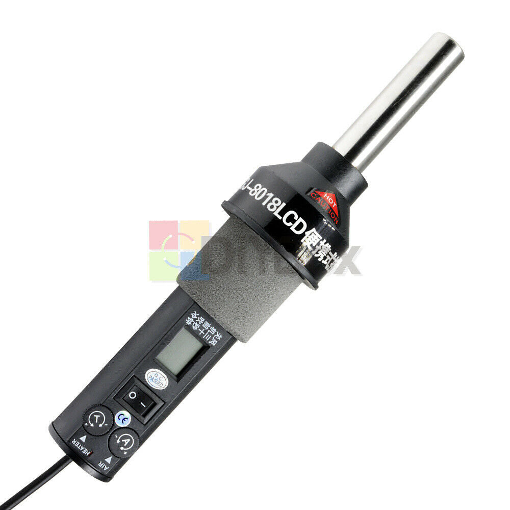 450W 220V LCD Display Electronic Hot Air Heat Gun Soldering Station w/ 9 Nozzles