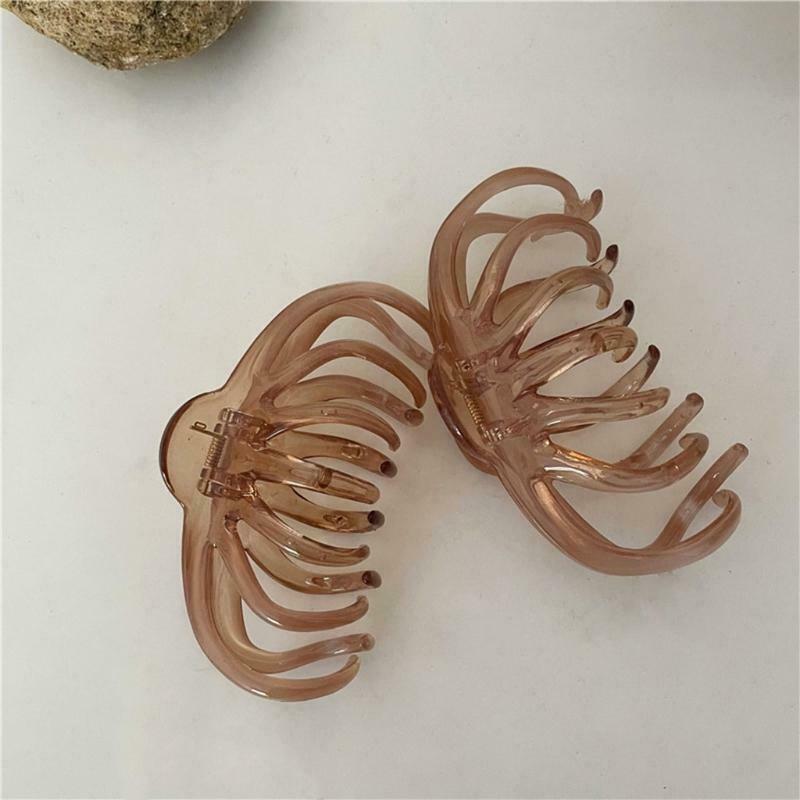 Hair Clips Acrylic Transparent Claw French Design Non Slip Barrettes for Girls