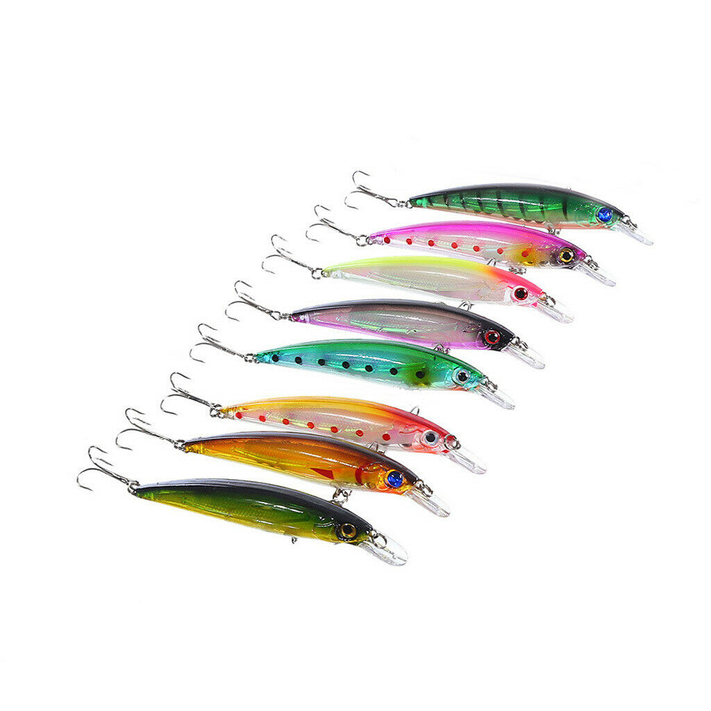 8 Color Minnow ABS Plastic Hard Fishing Lures Baits Crankbaits for Blackfish