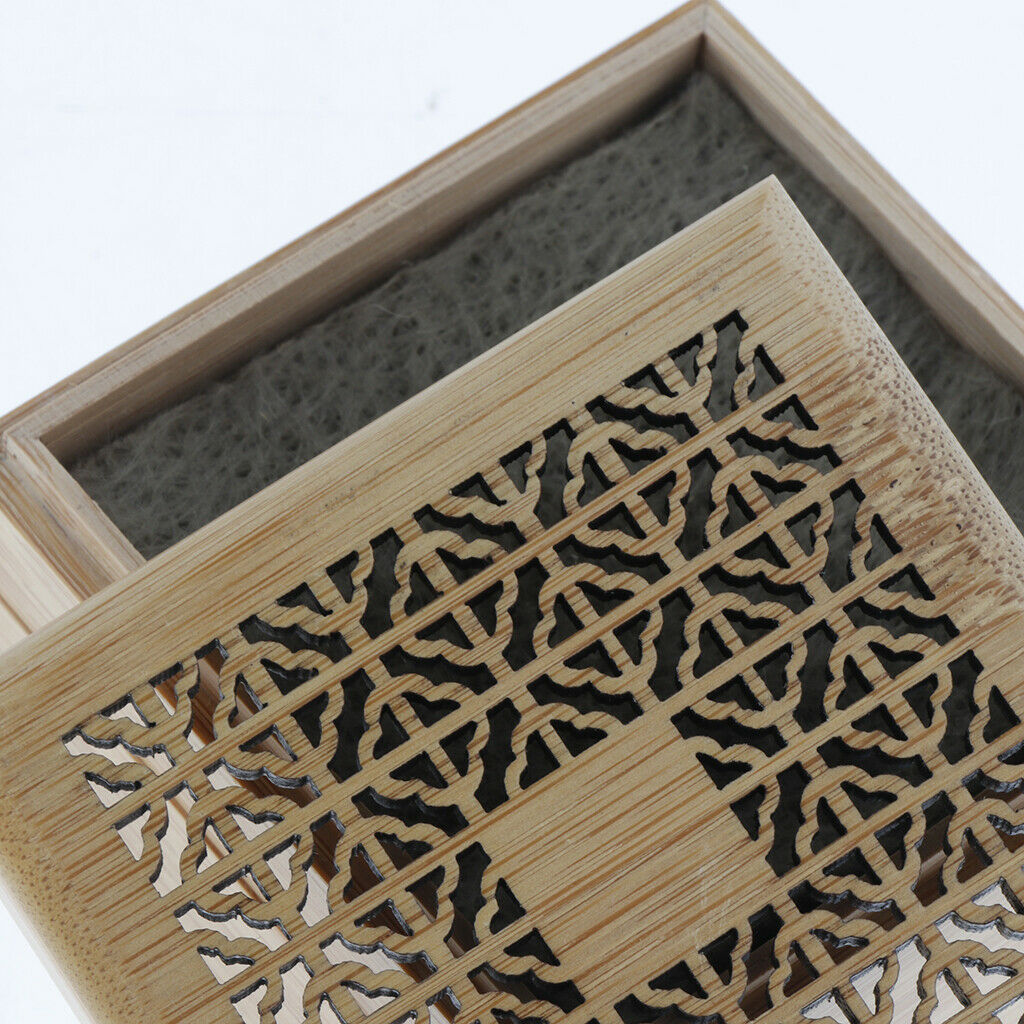 Hollow Bamboo Incense Stick Burner Wooden Box Censer Stove for Home Style 01