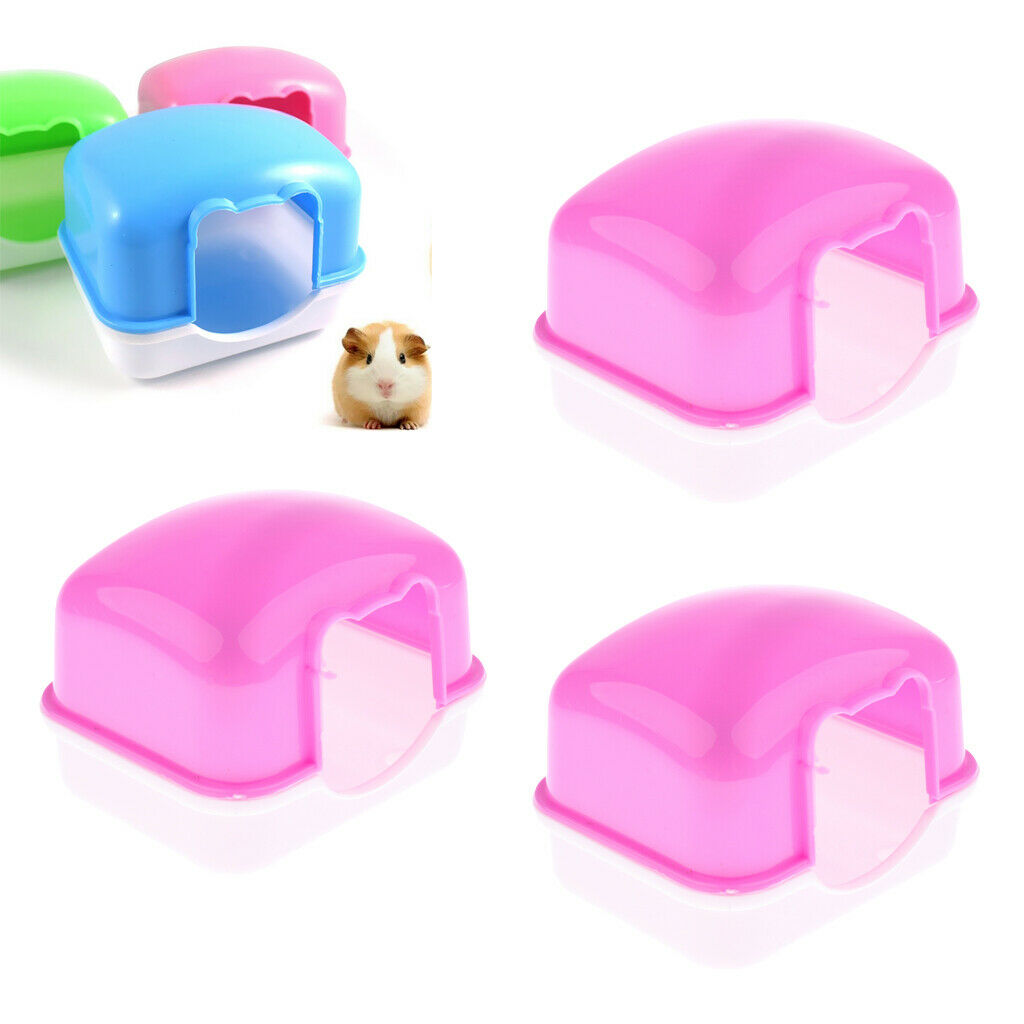 3 x Small Animal Plastic Hamster Bath Sand Room Sauna Toilet, Cute Design