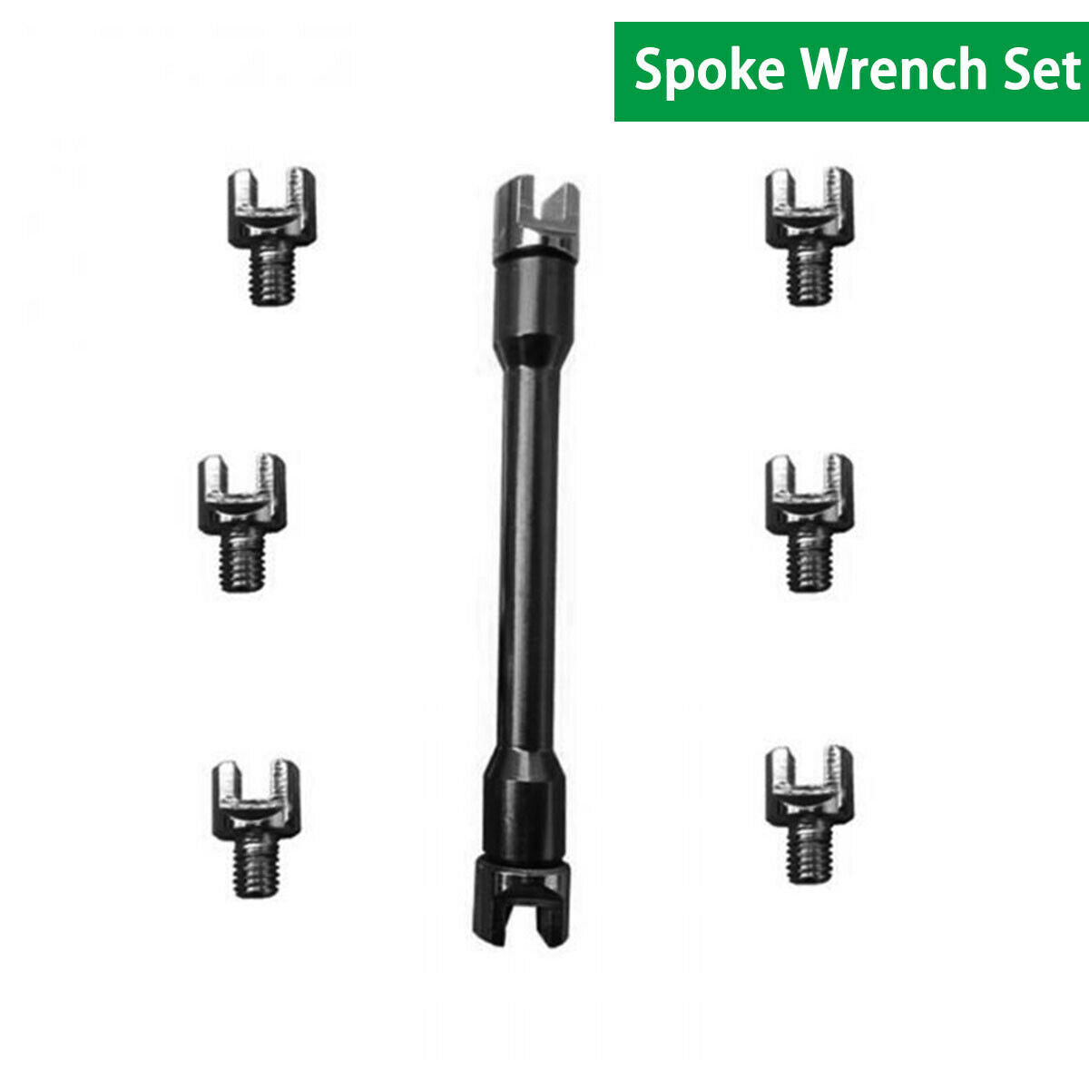 Motorcycle 9pc Spoke Wrench Set 5.4-6.8mm Motorbike Buckled Black Universal
