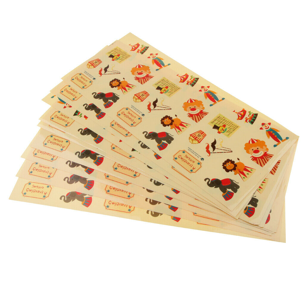 10 x 27pcs Circus Clown Sealing Stickers Envelope Card Paste DIY Craft Decor