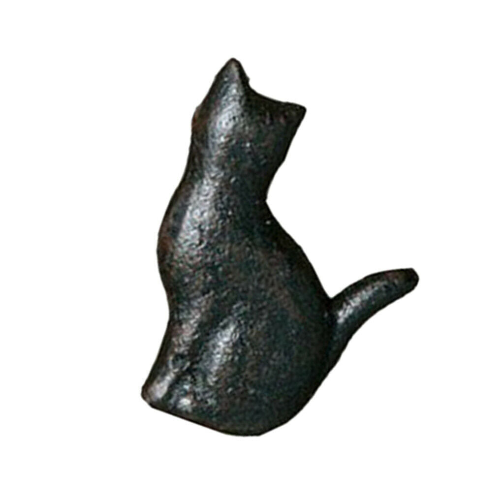 8Pcs Cast Iron Cat Shaped Cabinet Furniture Door Knob Cupboard Wardrobe Pull