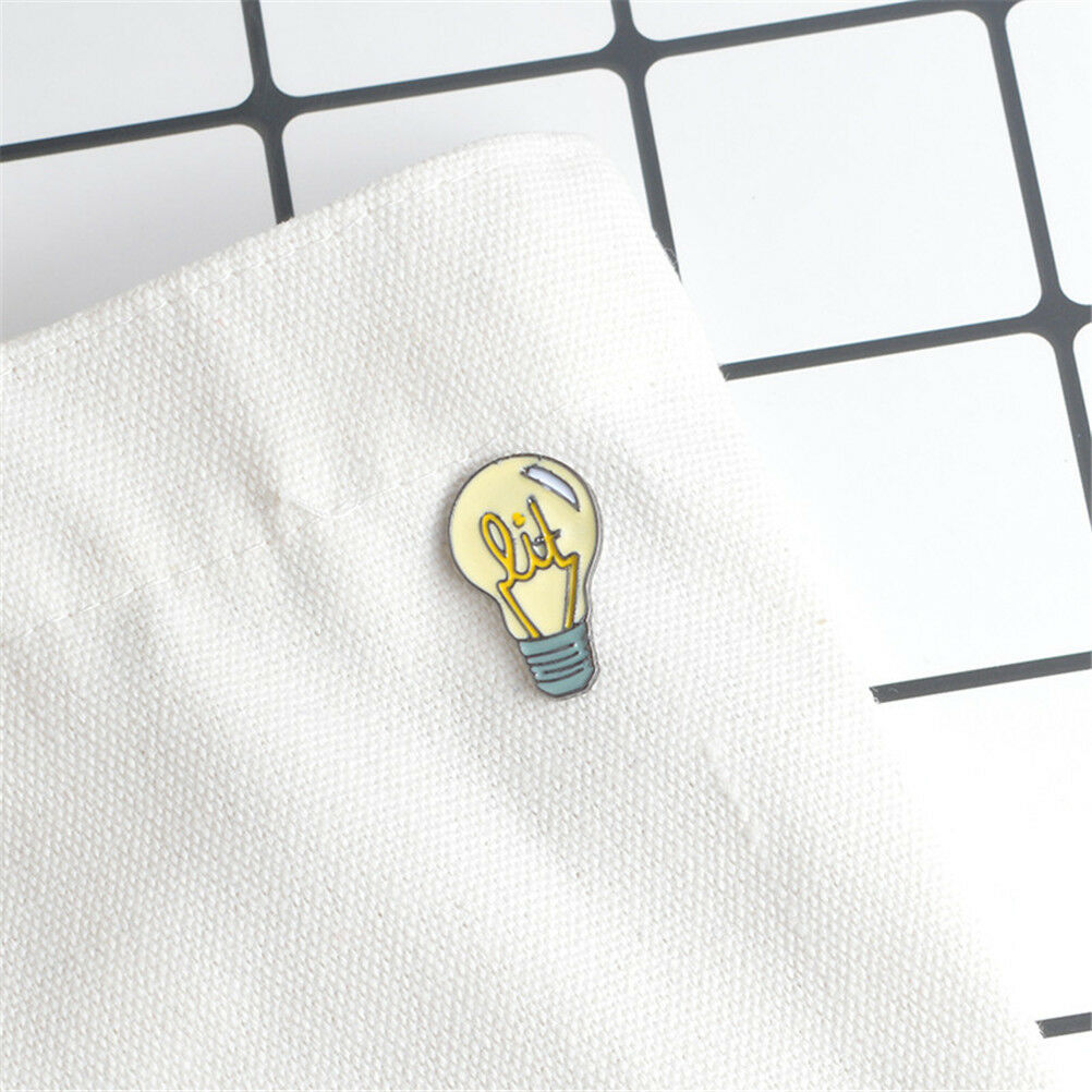 Light bulb Brooch Pin Alloy Enamel Brooch Jacket Backpack Shirt Pin Badg.l8