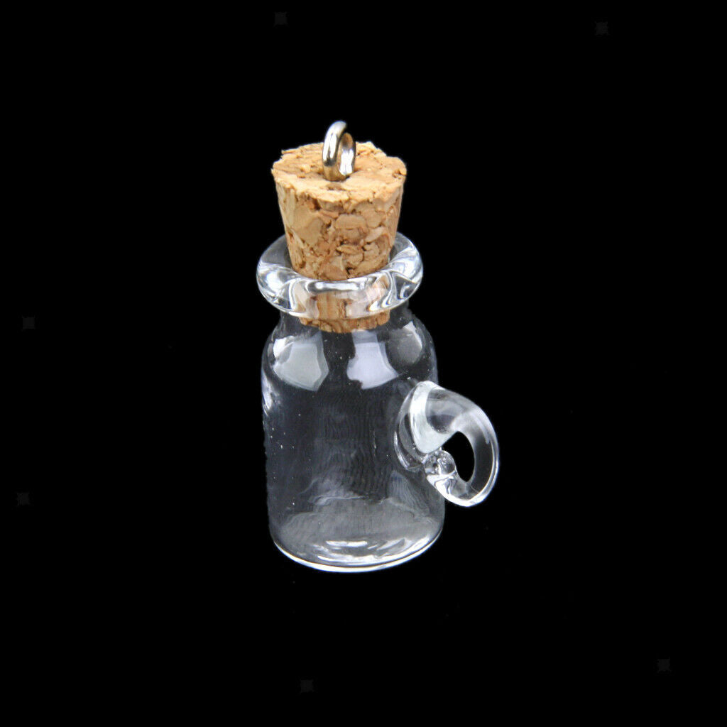 20pcs Small Glass Cork Bottle Wishing Bottle Craft Pendants Jewelry Wedding