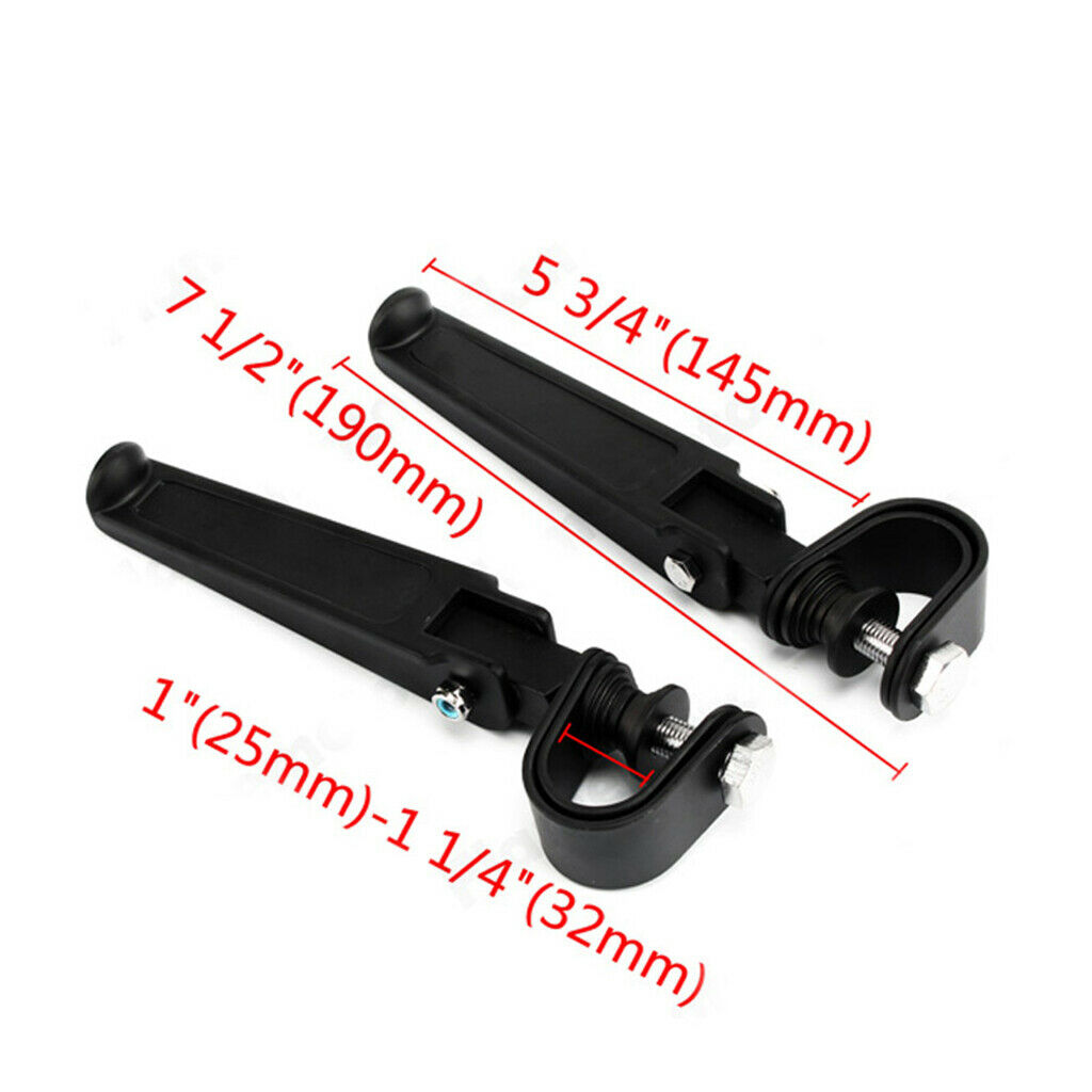 Aluminum Motorcycle Engine Guard Highway Foot Pegs Folding Footpeg U Clamp,