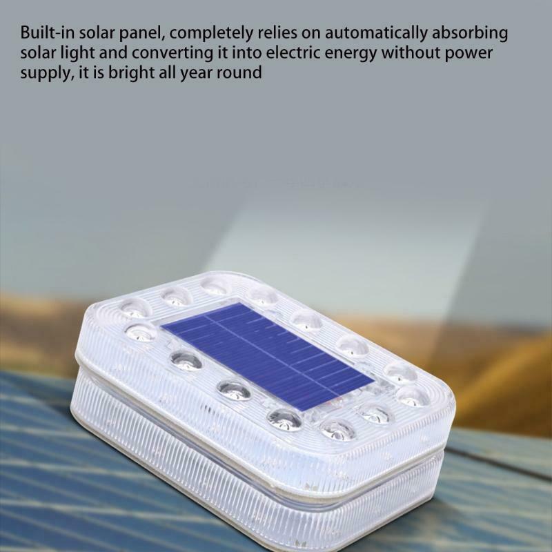 Waterproof Solar Powered LED Magnetic Induction Strobe Lamp Warn Flashing Light