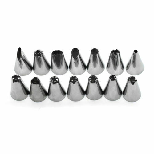 15pcs Cake Decorating Nozzles Tips Set Pastry Cupcake Icing Piping