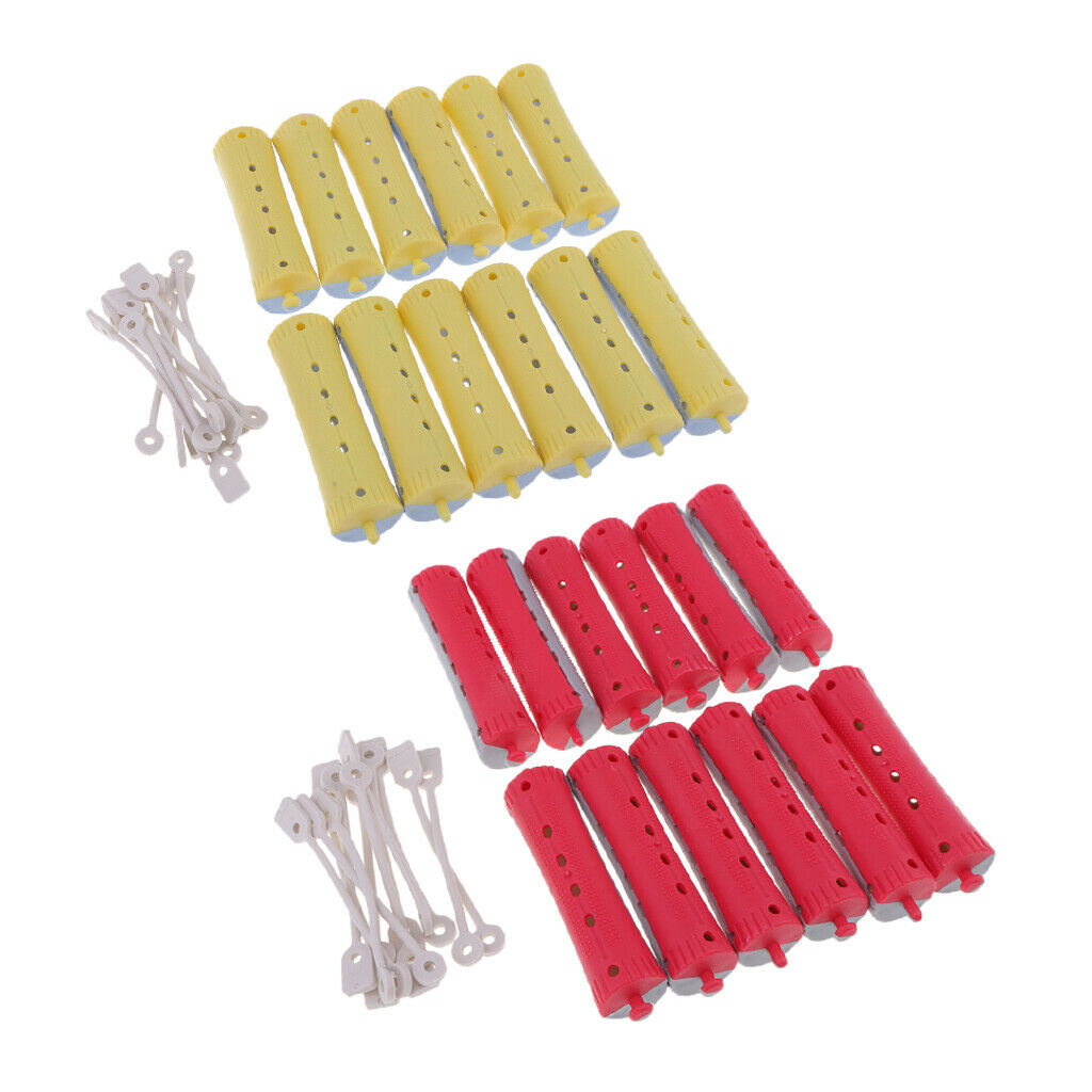 24x Perming Rods Rollers Perm Curlers Waves Rods Hair Styling DIY Slon Use