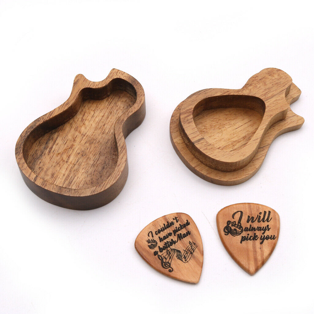 2-Piece Olive Wood Guitar Pickups w/ Storage Box Guitar Accessories Parts