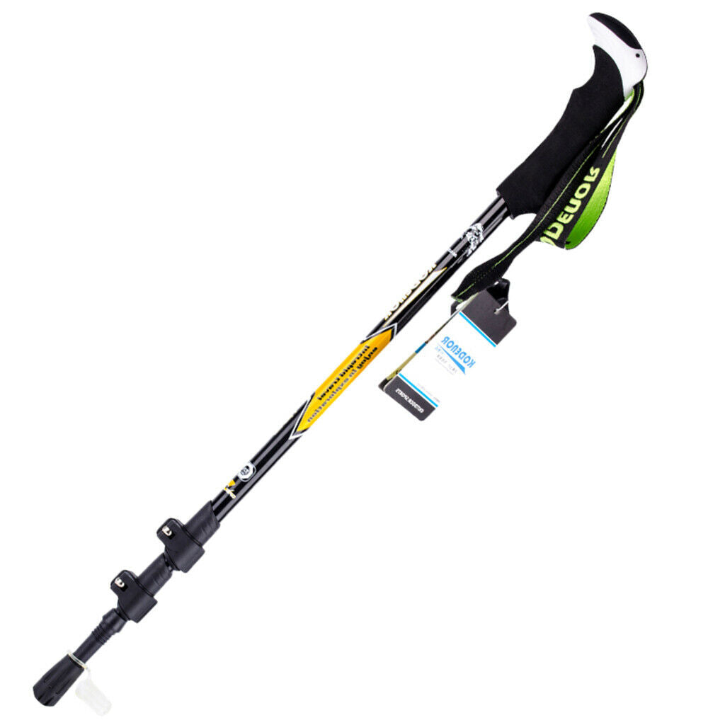 Carbon Fiber Telescopic Skiing Climbing Stick Trekking Hiking Pole Yellow