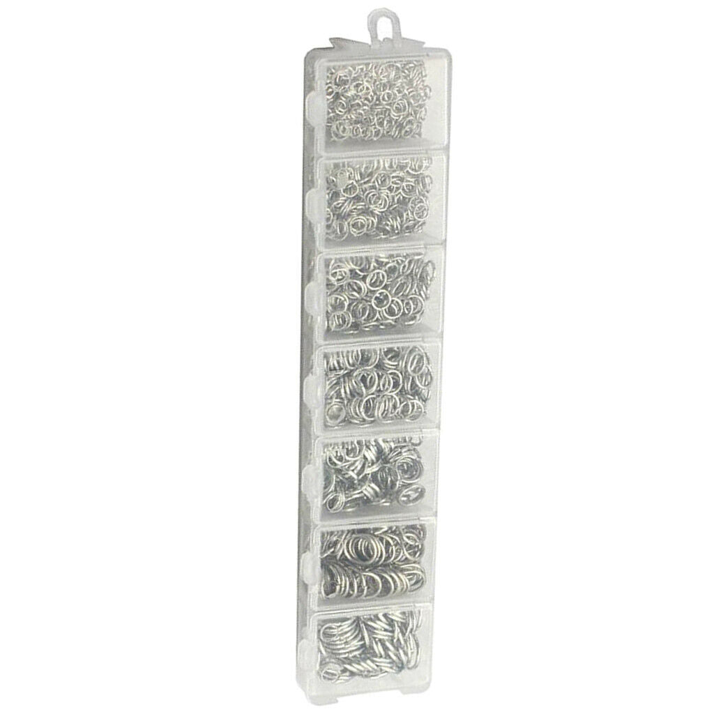 2900x Assorted Sizes Alloy Open Jump Rings Jewellery Making Connectors