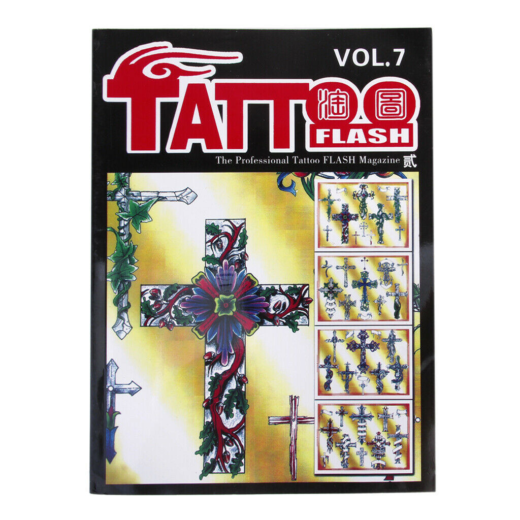 A4 Size 80 Pages Animals Flowers Demon Cross Design Tattoo Reference Book Sketch
