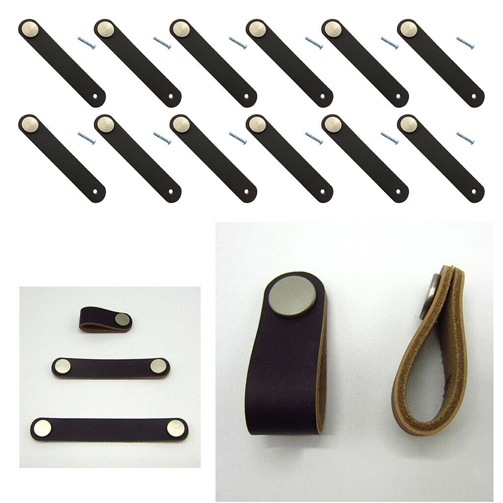 12x Classic Handmade Leather Suitcase Luggage Handle Replacement Door Handle