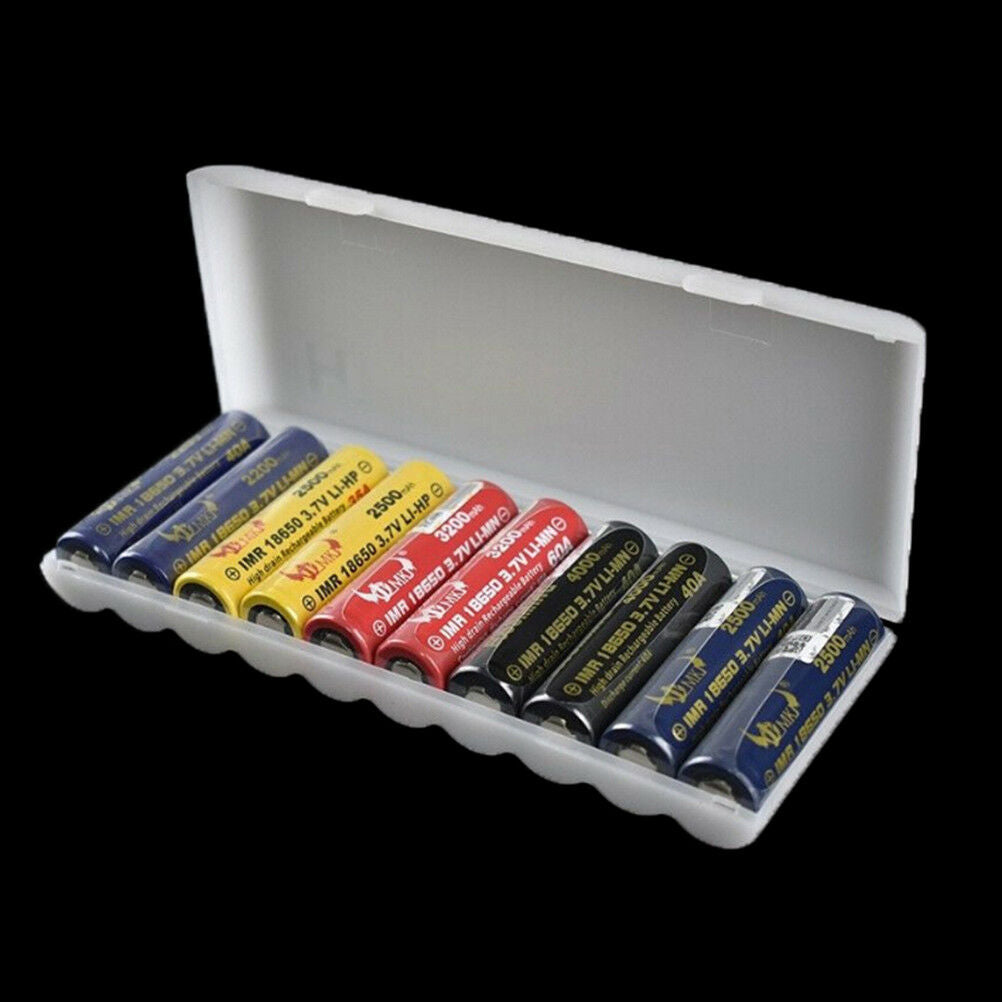 Portable plastic battery case cover holder storage box for 10pcs18650Batt.l8