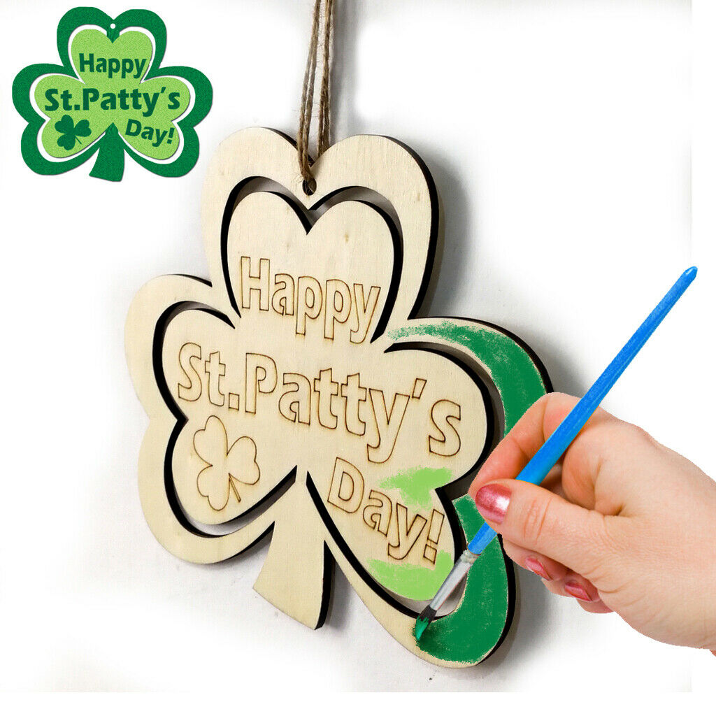Pens Hanging DIY Wooden Shamrock st. Patricks Day Decor Irish Supplies Kit