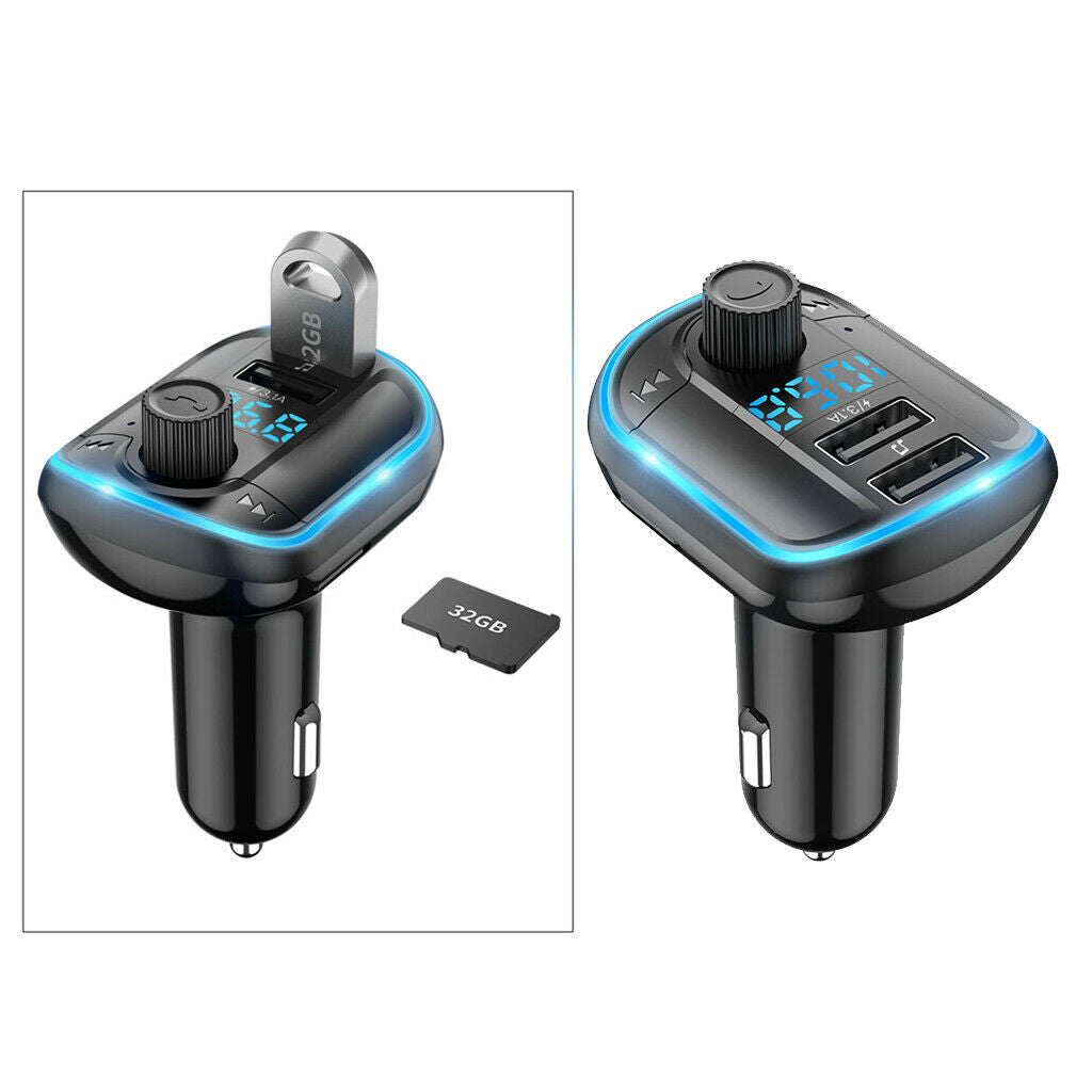 Car Bluetooth Transmitter BT5.0 Wireless Handsfree AUX Radio FM Transmission
