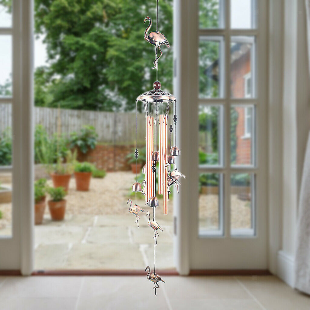 Flamingo Wind Chimes 35in Metal Tubes Wind Bell Home Patio Garden Yard Decor