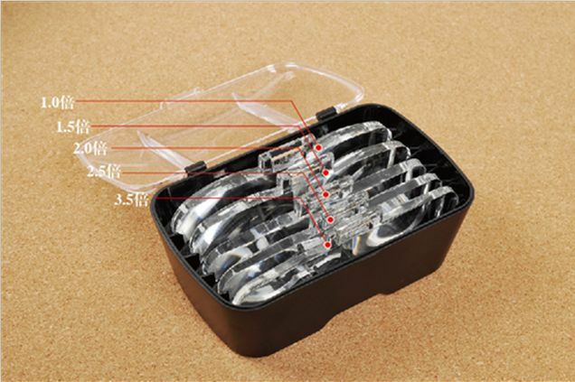 Headlamp Head-Mounted 2 LED Lamp Light Jeweler Reading Magnifying Glass Loupe