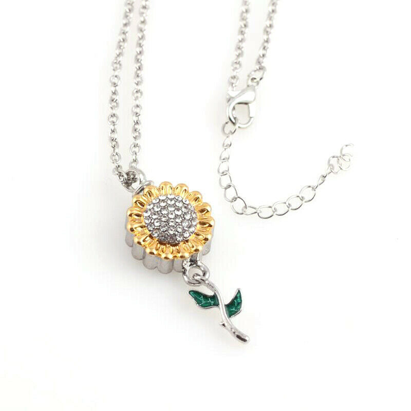 Cremation Pendant Sunflower Necklace Keepsake Urn Necklace For Ashes Jewelry Tt