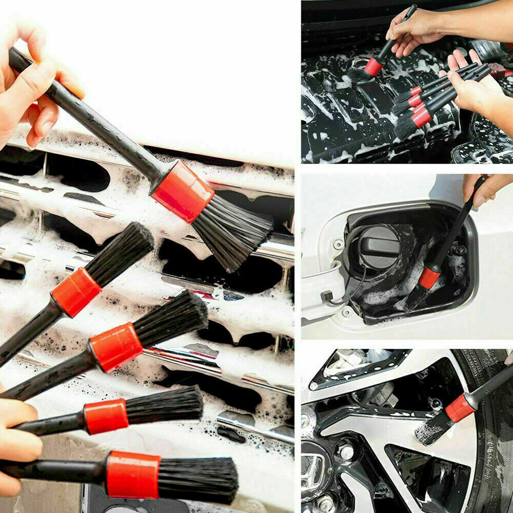 5pcs Car Detail Brush Wash Auto Detailing Cleaning Kits Engine Wheel Brushes