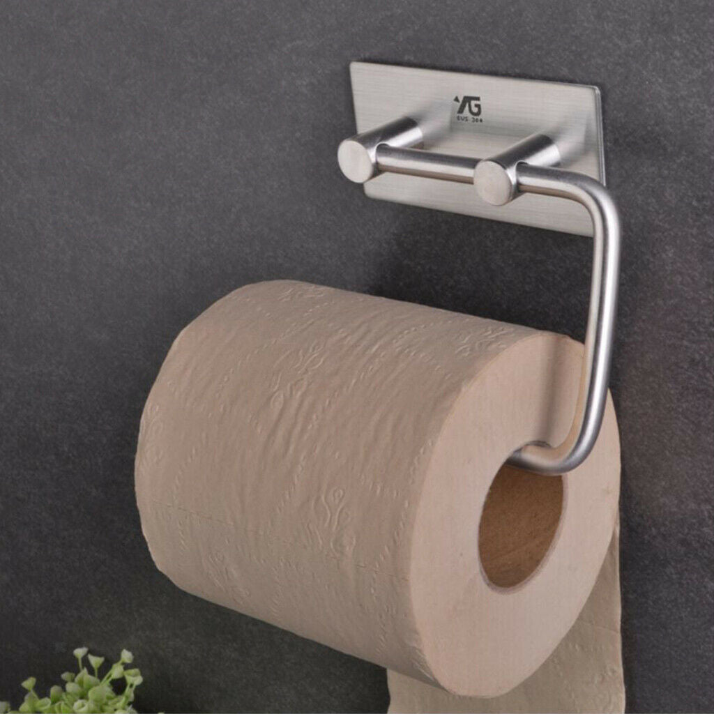 Stainless Steel Paper Roll Holder Kitchen Bathroom Wall Towel Organizer Rack