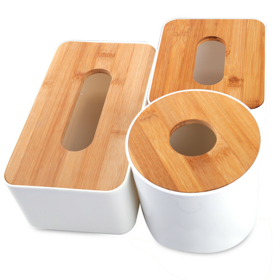 Wood Cover Facial Tissue Napkin Box Toilet Paper Dispenser Case Holder Atn