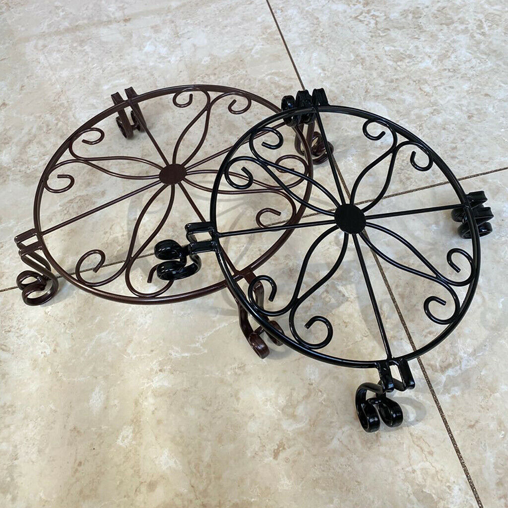 2x Black Plant Stand for Flower Pot Heavy Duty Potted Holder Indoor Outdoor