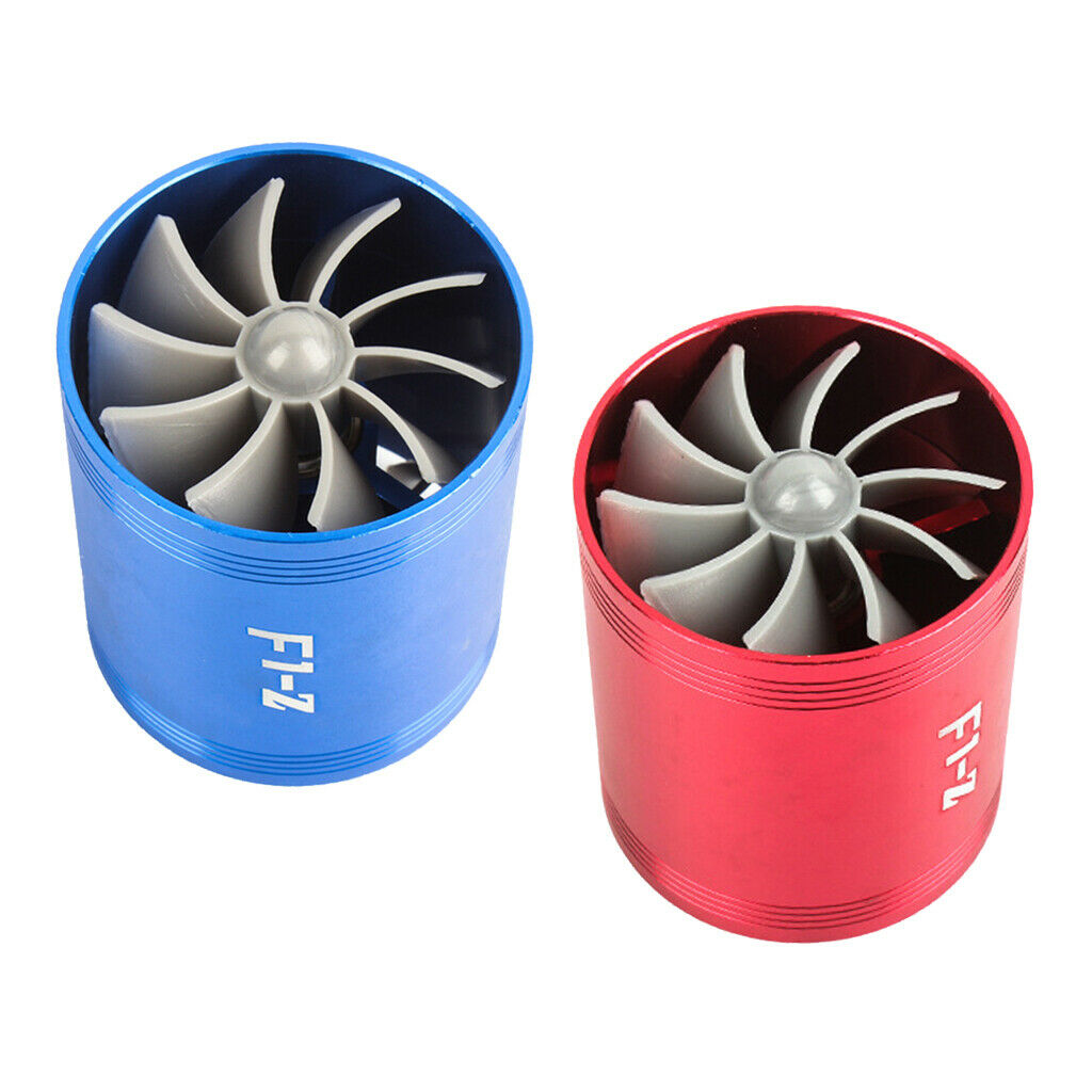2Pcs Universal Auto Turbo Charger Turbine Supercharger Gas Fuel Saver Turbo