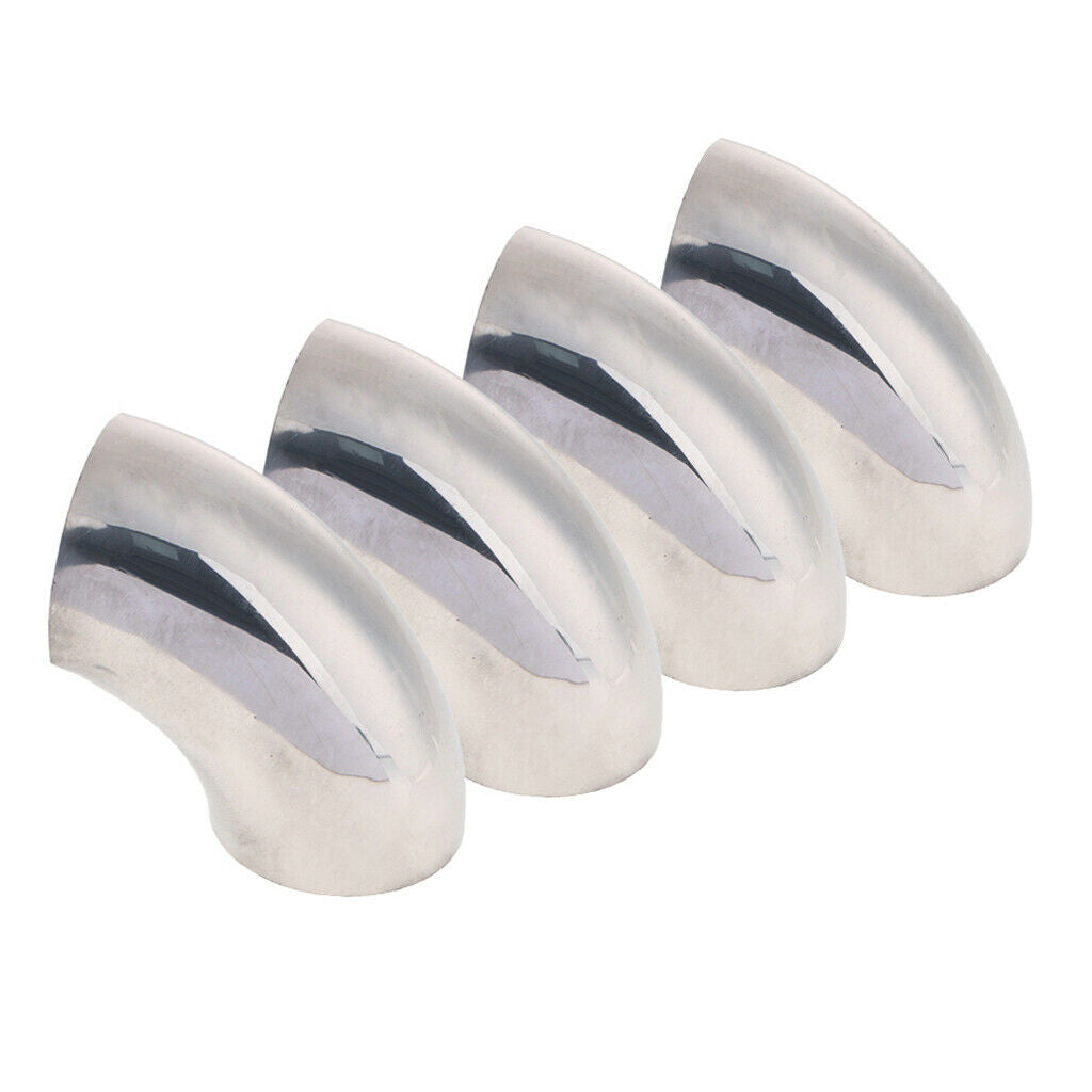 4x Car Auto 201 Stainless Steel 2.5inch 90 Deg Weld-On Exhaust Pipe Tube