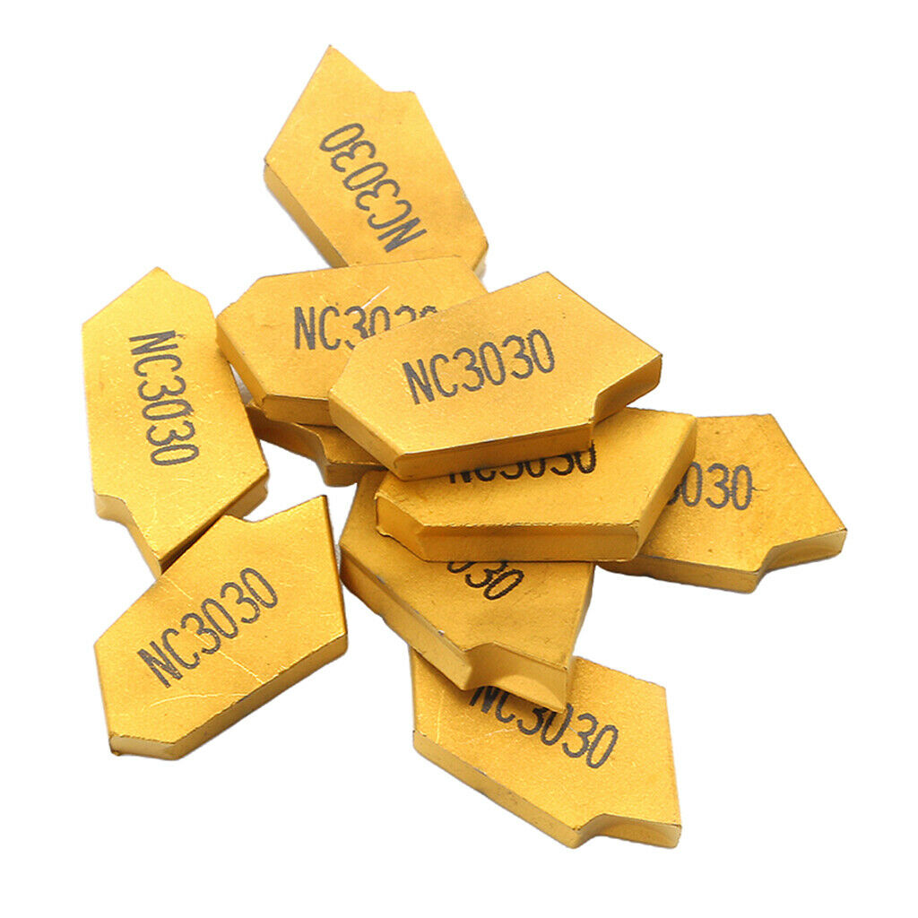 Pack of 10 GTN3 Carbide Parting Off Tips Inserts Cutting CNC Tool Accs