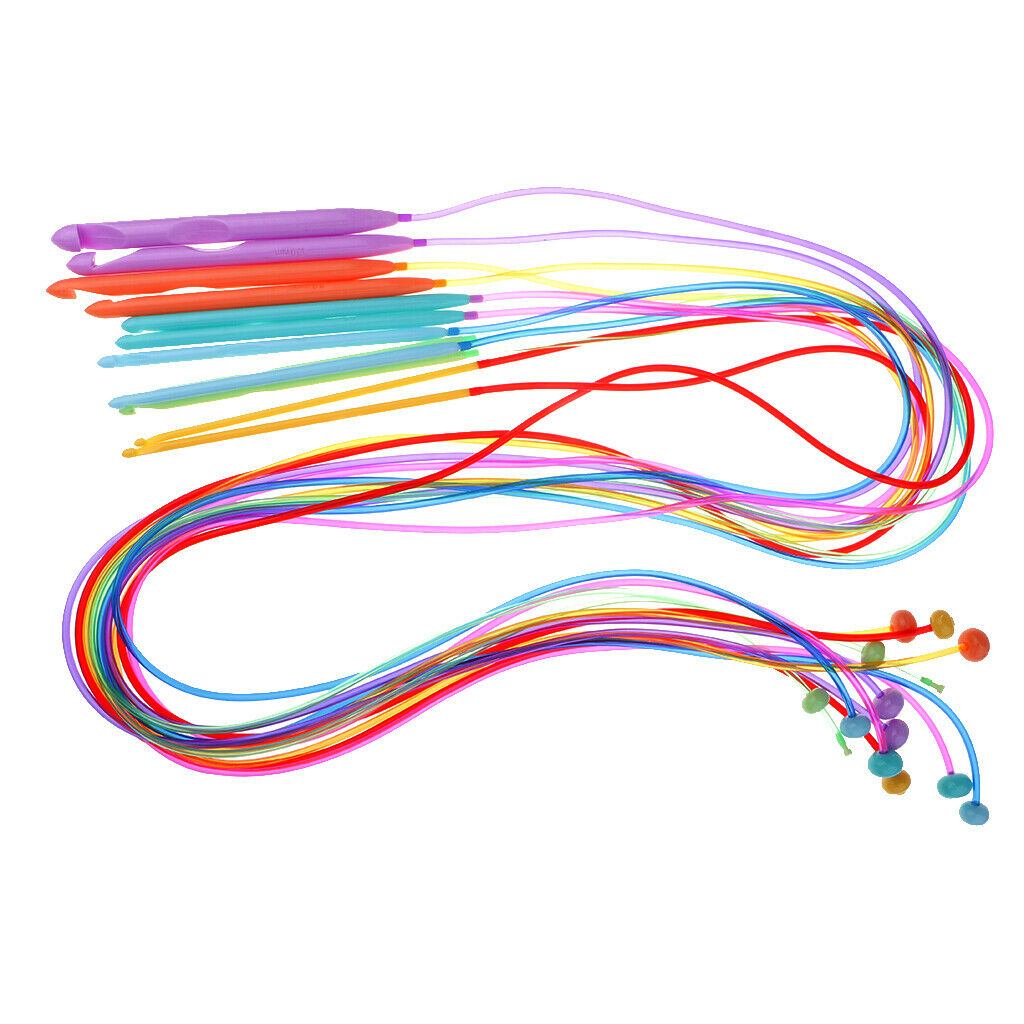 12x Flexible Tunisian Crochet Hooks Weave Needles Choose Size Knitting