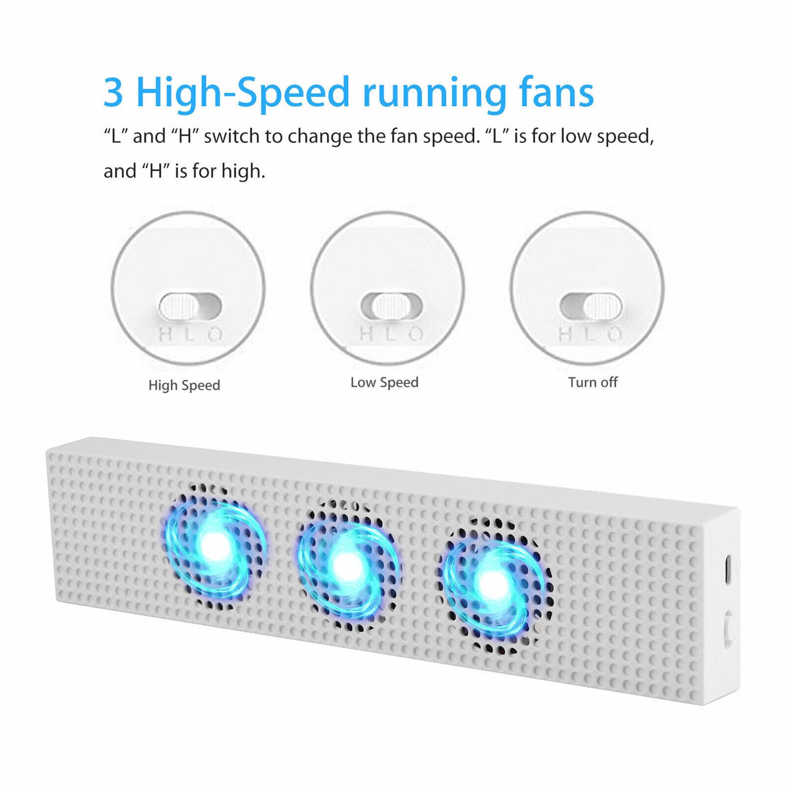 For Xbox One S Host Radiator Cooling Cooler Fan Exhauster Fans Dual USB Port