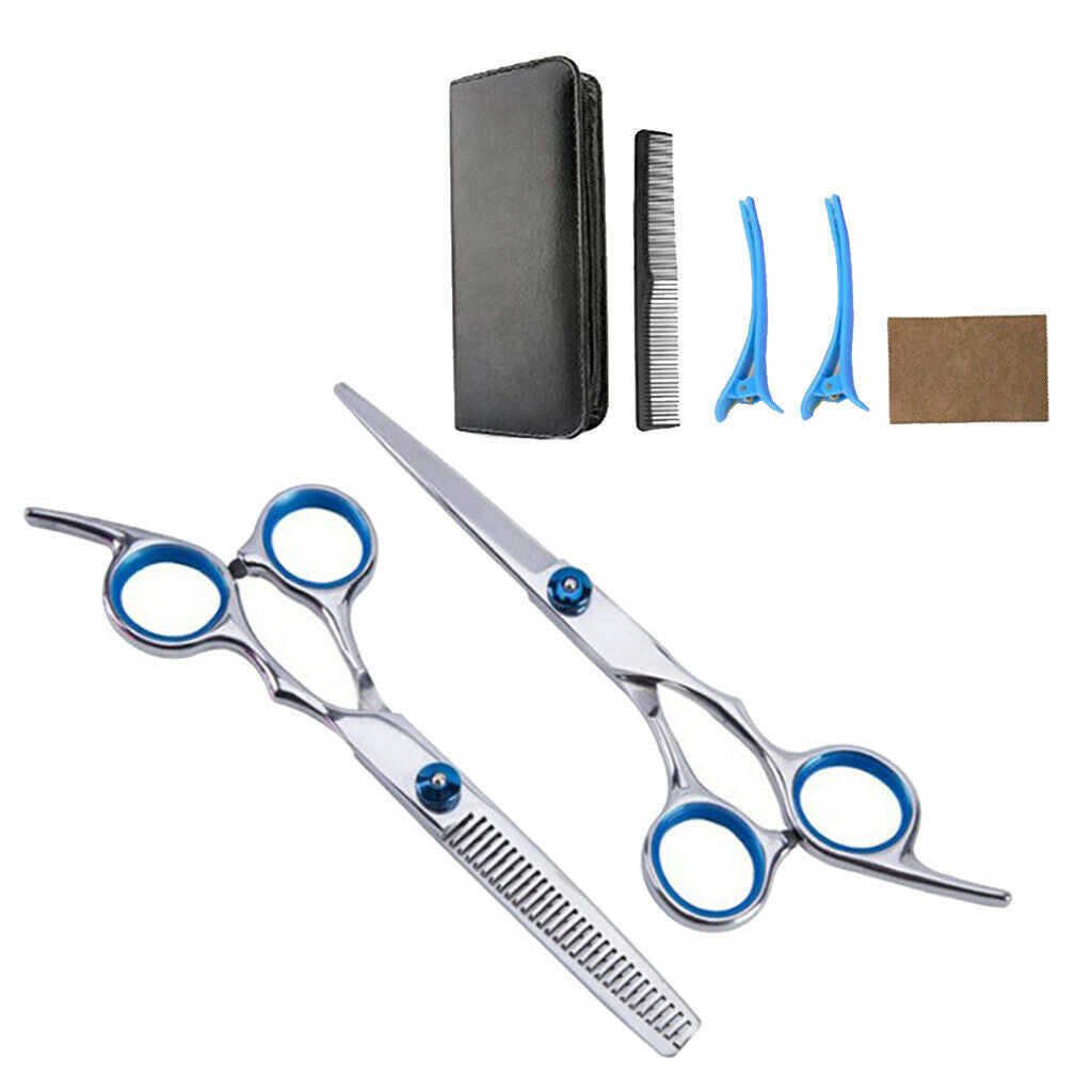 Hairdressing Barber 6" Thinning Shears Scissors Sectioning Clips Set Tools