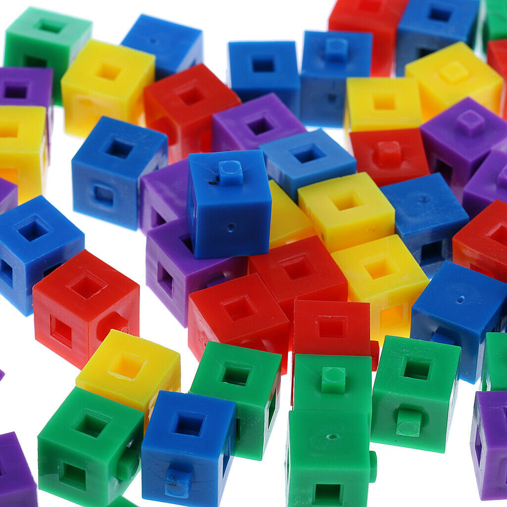 100pcs Stackable Cubes Link Construction Game 5 Colors to Create Different