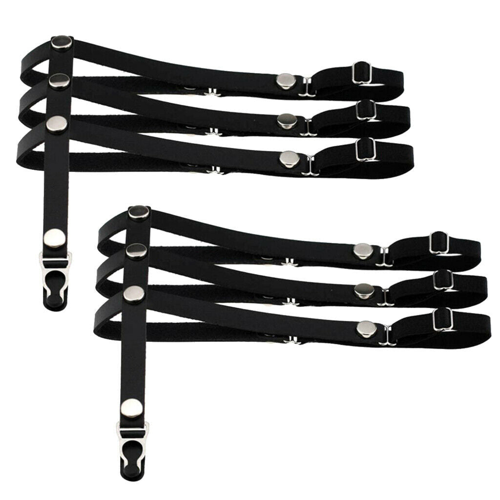 2 / Set Women's Black Leather Garter Belt Thigh Harness Straps