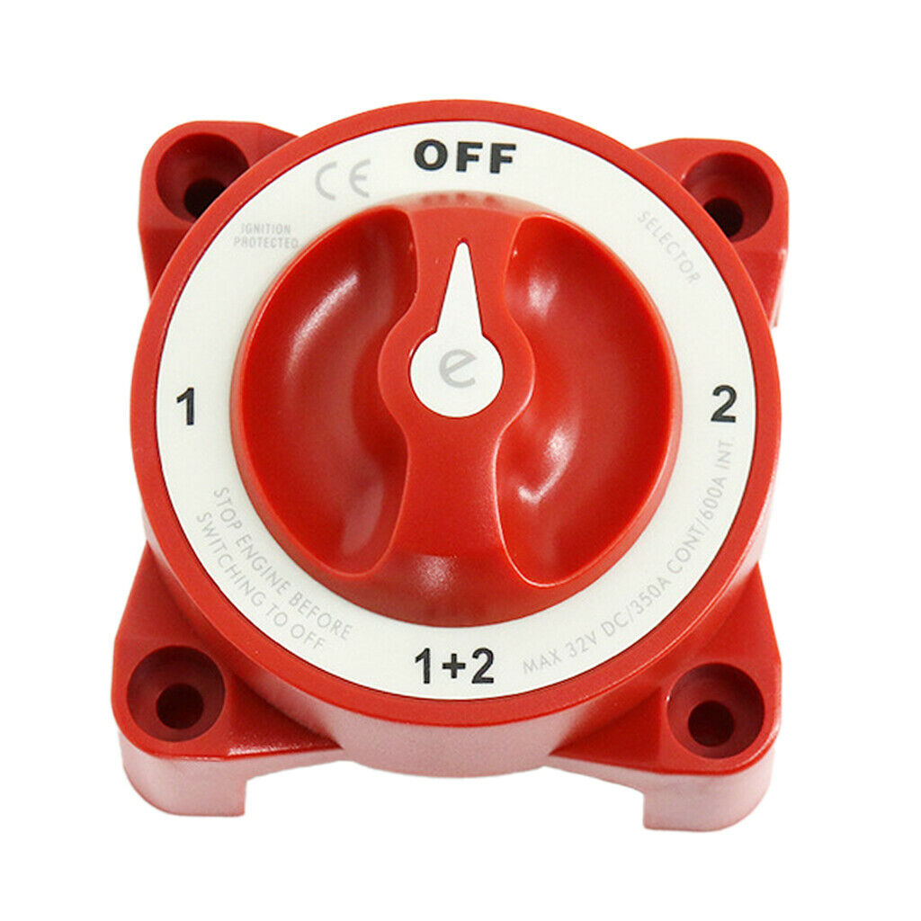 Four Gear Dual Battery Switch Selector Safety Shut Off for Boat Caravan Red