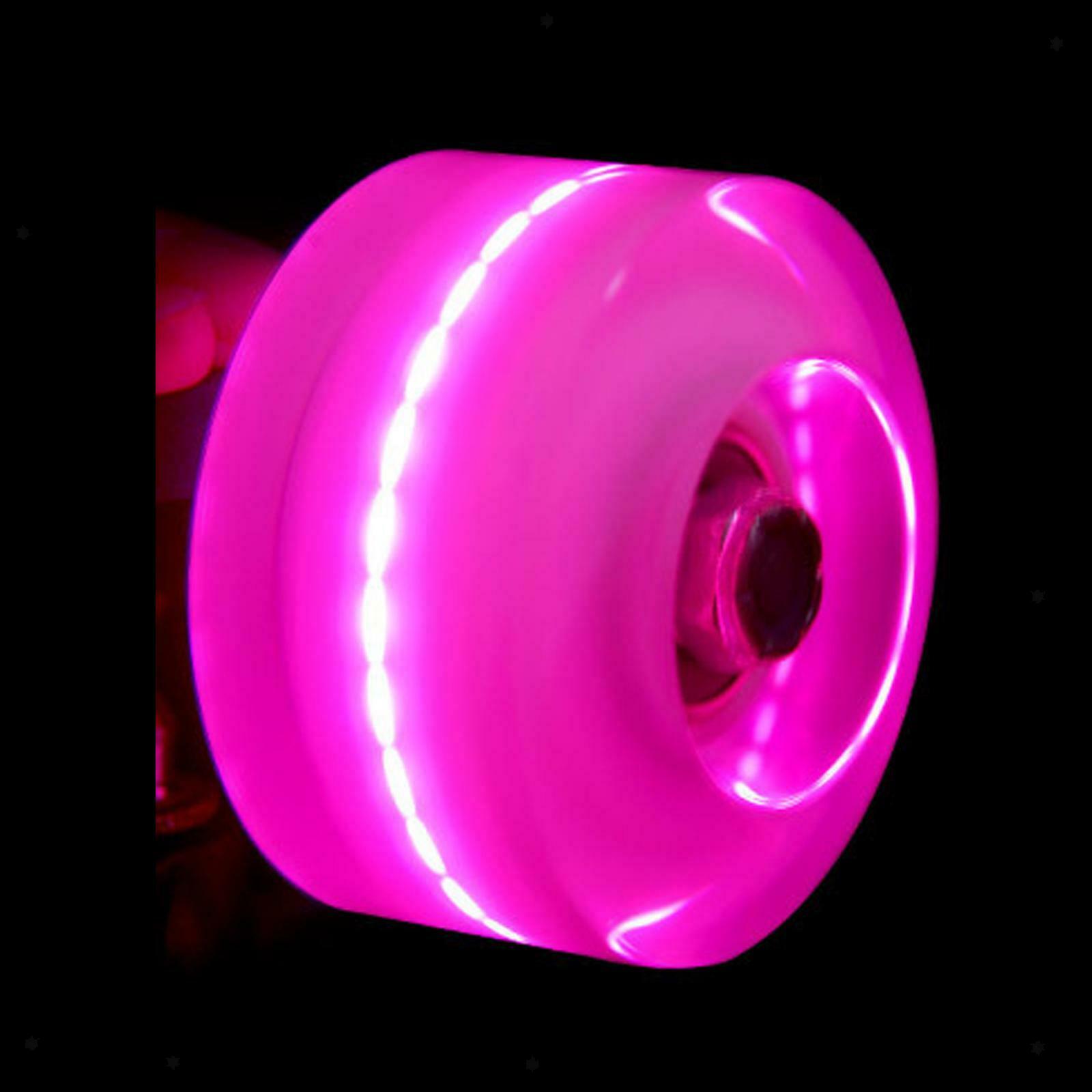 2X 4 Pack Roller Skate Wheels with Bearings for Double Row Skateboard Pink