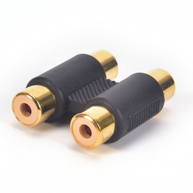 Double 2 x RCA Phono Coupler Female toFemale AudioVideo Connector Adaptor .l8