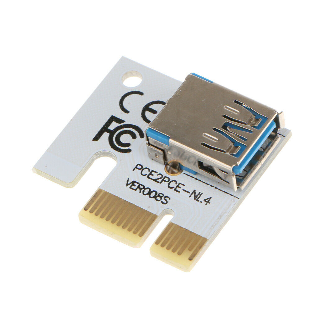 008S PCI-E Express 1x to16x Extender Riser Card Adapter with  USB3.0 Cable