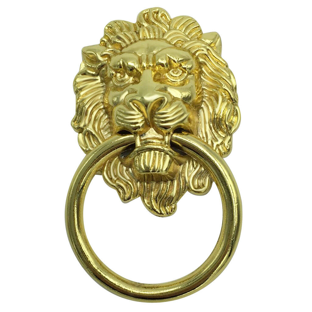 Lion Head Shape Pull Handle Door Cabinet Drawer Knob Furniture Decor _Gold_L