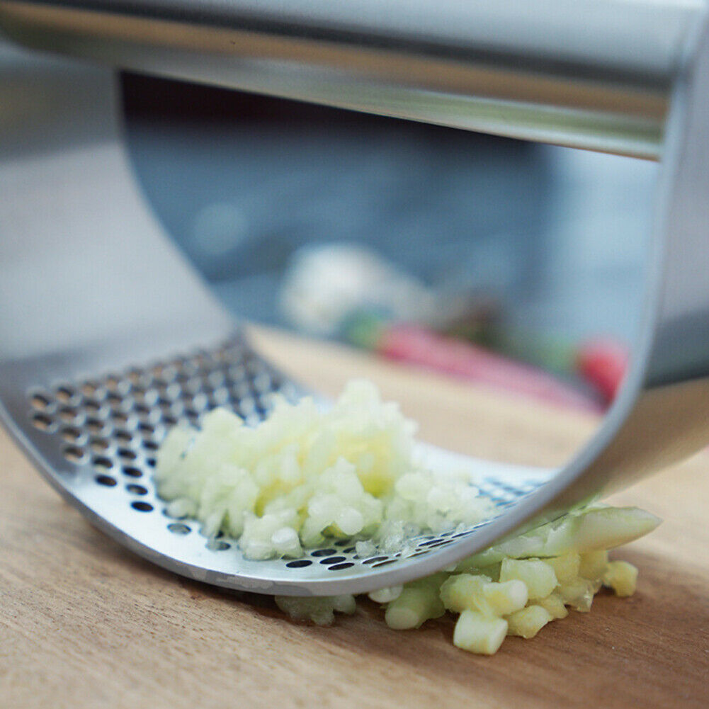 Stainless Steel Kitchen Garlic Press Crusher Squeezer Manual Chopper Tool NEW~