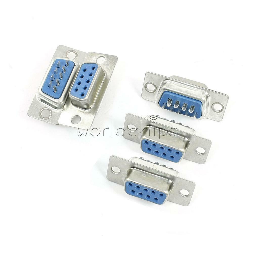 10PCS  RS232 VGA DB9 9 Pin Female Serial 2 Rows Solder Type Plug Connector