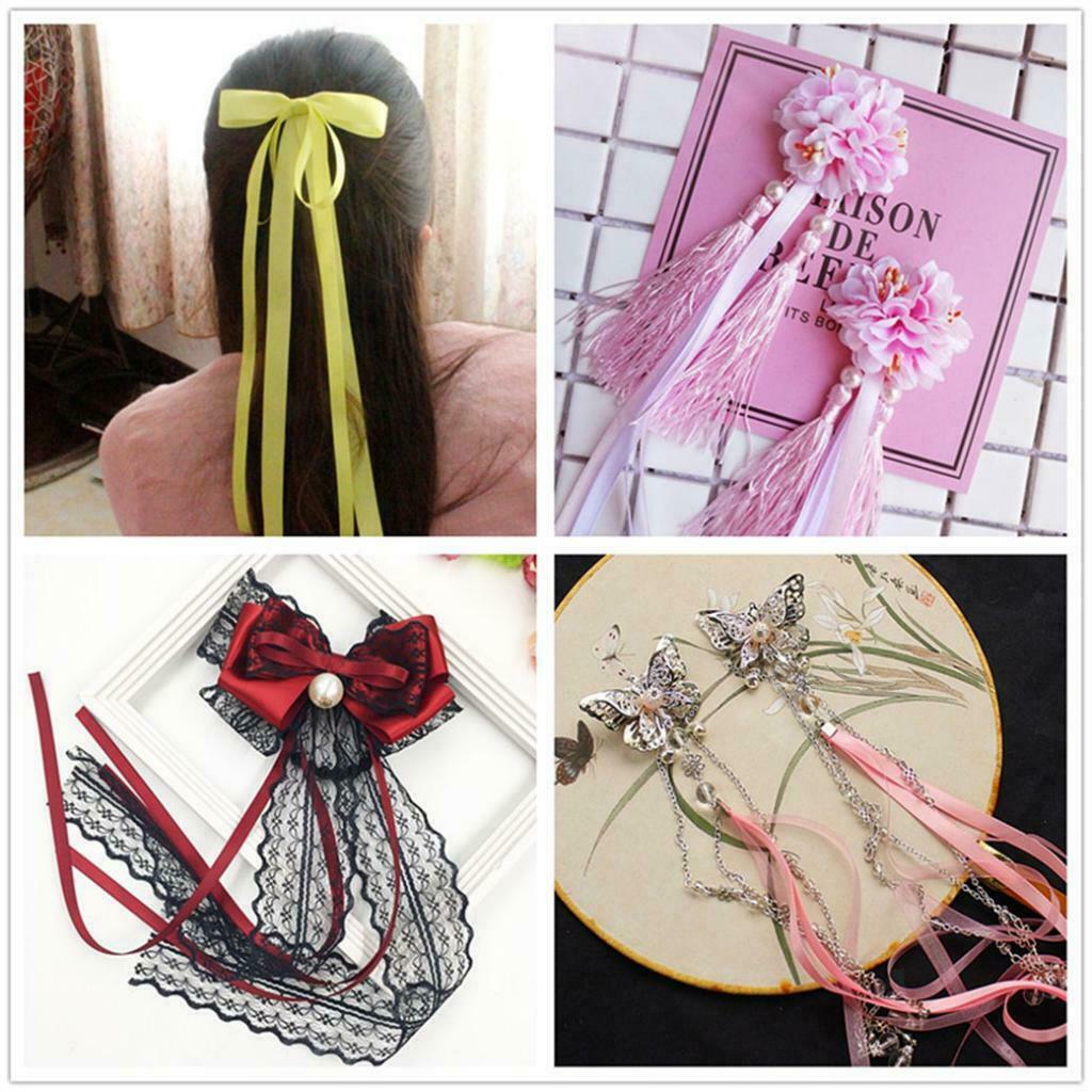16 Pcs 1 Yard Polyester Satin Ribbons Sewing Trim for DIY Hair Bow
