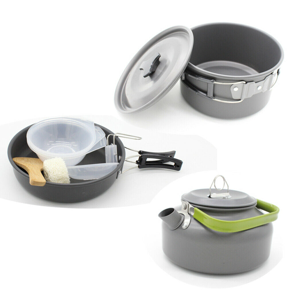 Outdoor Camping Cookware Set Cooking Utensils Picnic Cooking Pan Pot Set
