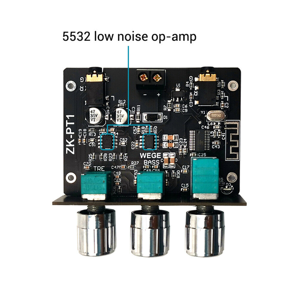 Bluetooth 5.0 Tone Pre-stage Treble Bass Amplifier 2Channel Stereo Audio Decoder